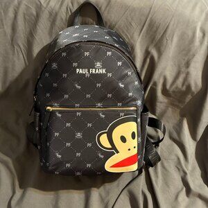 Paul Frank Backpack Black PF Julius Monkey Print Logo B4DL09BK School Bag NWT